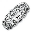 Silver stackable ring filigree