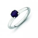 Silver stackable ring with amethyst