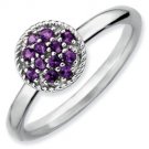 Silver stackable ring with amethyst
