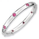 Silver stackable ring with rubies eternity band