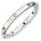 Silver stackable ring with citrine eternity band