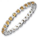 Silver stackable ring with citrine eternity band