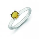 Silver stackable ring with citrine