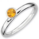 Silver stackable with citrine