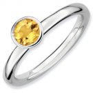 Silver stackable with citrine