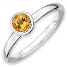 Silver stackable with citrine