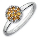 Silver stackable ring with citrines