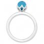 Silver stackable ring with blue topaz briolette