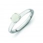 Silver stackable ring with white agate