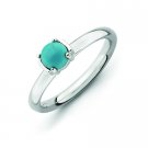 Silver stackable ring with turquoise