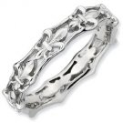 Silver stackable ring with filigree band