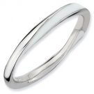 Silver stackable ring with enamel white
