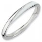 Silver stackable ring with enamel white