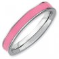 Silver stackable ring with enamel pink