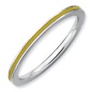 Silver stackable ring with enamel yellow