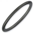 Silver stackable ring with black ruthenium plate matte/satin finish