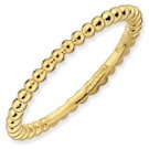 Silver stackable ring with 18k yellow gold plate