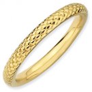 Silver stackable ring with 18k yellow gold plate
