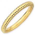 Silver stackable ring with 18k yellow gold plate