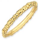 Silver stackable ring with 18k yellow gold plate