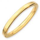Silver stackable ring with 18k yellow gold plate