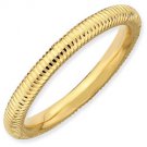 Silver stackable ring with 18k yellow gold plate