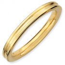 Silver stackable ring with 18k yellow gold plate