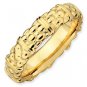 Silver stackable ring with 18k yellow gold plate