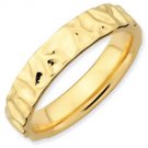 Silver stackable ring with 18k yellow gold plate