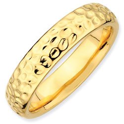Silver stackable ring with 18k yellow gold plate
