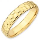 Silver stackable ring with 18k yellow gold plate