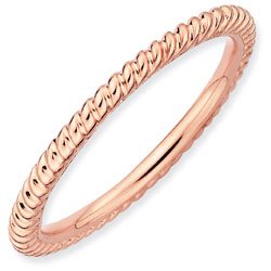 Silver stackable ring with 18k rose gold plate