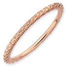 Silver stackable ring with 18k rose gold plate
