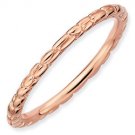 Silver stackable ring with 18k rose gold plate