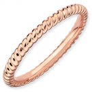 Silver stackable ring with 18k rose gold plate