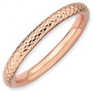 Silver stackable ring with 18k rose gold plate