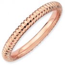 Silver stackable ring with 18k rose gold plate