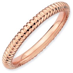 Silver stackable ring with 18k rose gold plate