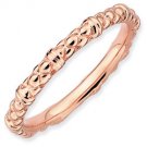 Silver stackable ring with 18k rose gold plate