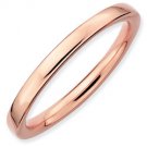 Silver stackable ring with 18k rose gold plate