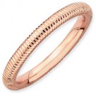 Silver stackable ring with 18k rose gold plate