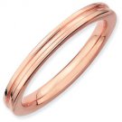 Silver stackable ring with 18k rose gold plate