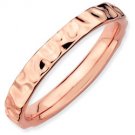 Silver stackable ring with 18k rose gold plate