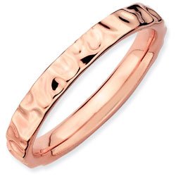 Silver stackable ring with 18k rose gold plate