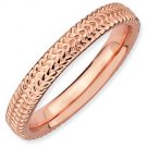 Silver stackable ring with 18k rose gold plate
