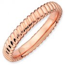 Silver stackable ring with 18k rose gold plate