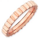 Silver stackable ring with 18k rose gold plate