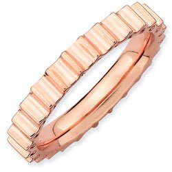 Silver stackable ring with 18k rose gold plate
