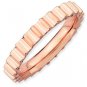 Silver stackable ring with 18k rose gold plate