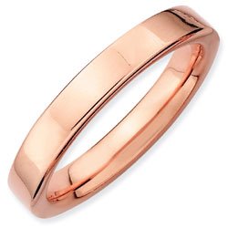 Silver stackable ring with 18k rose gold plate